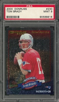 2000 Donruss #230 Tom Brady Rookie Card (#128/214) – PSA MINT 9